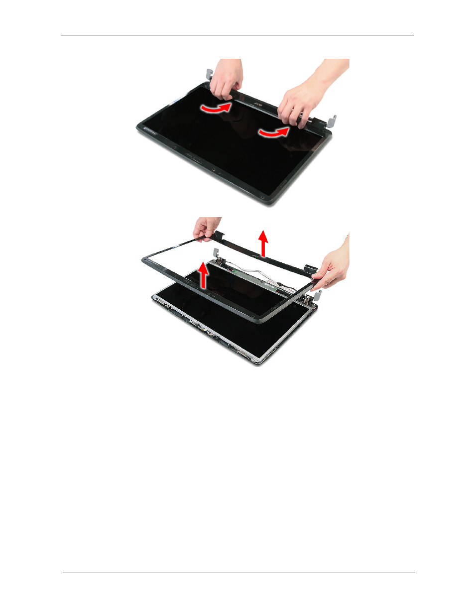 Removing the lcd panel with the brackets | Aspire Digital 8730Z User Manual | Page 121 / 196