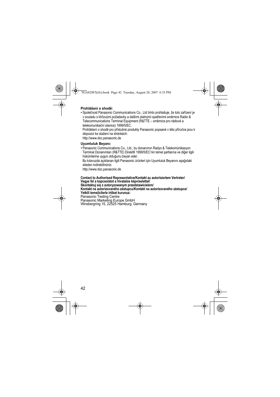 Panasonic KXTGA828FX User Manual | Page 42 / 44