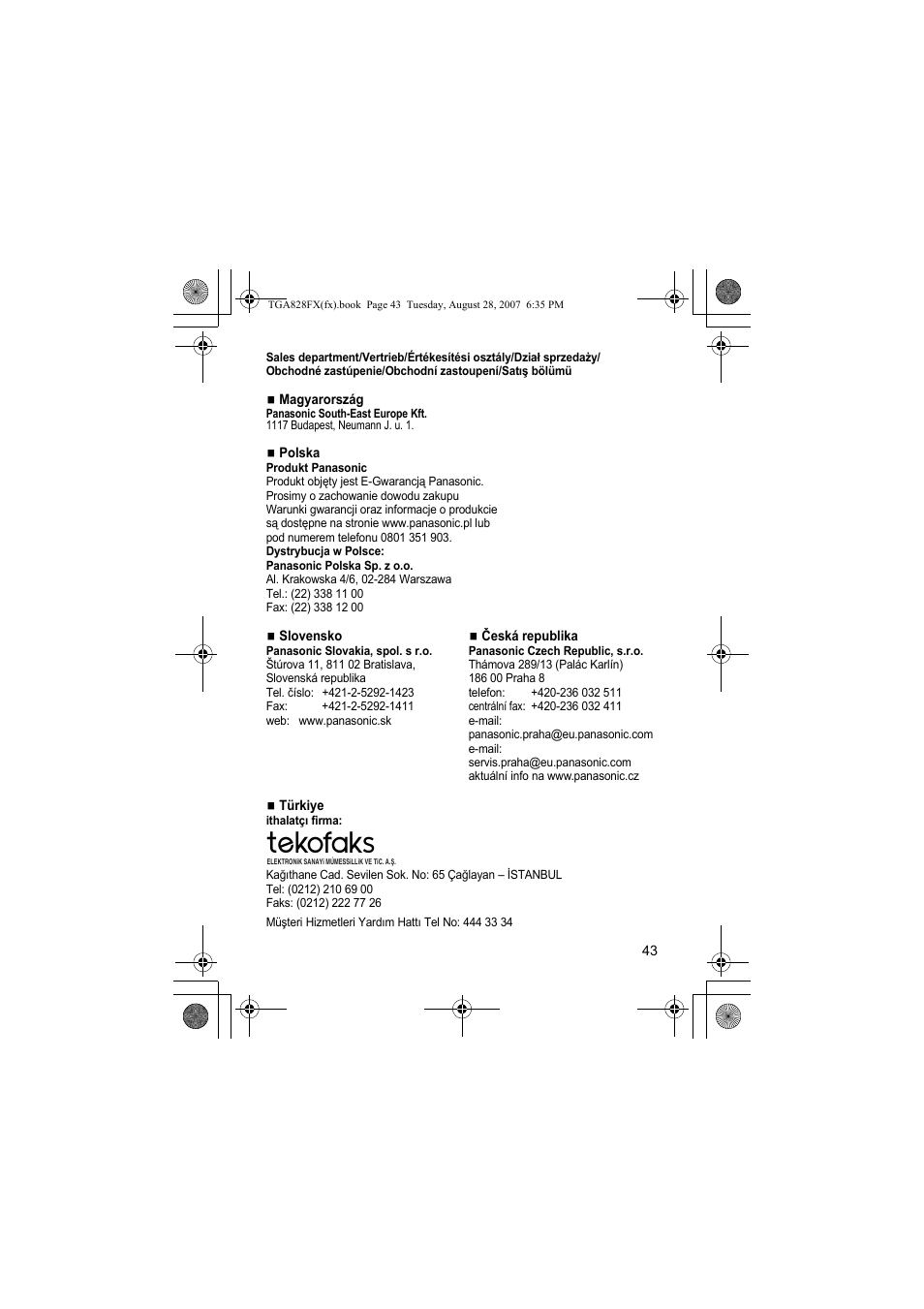 Panasonic KXTGA828FX User Manual | Page 43 / 44