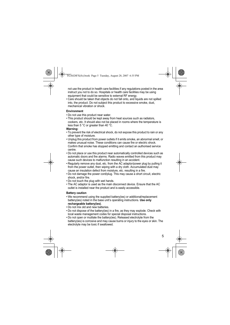 Panasonic KXTGA828FX User Manual | Page 5 / 44