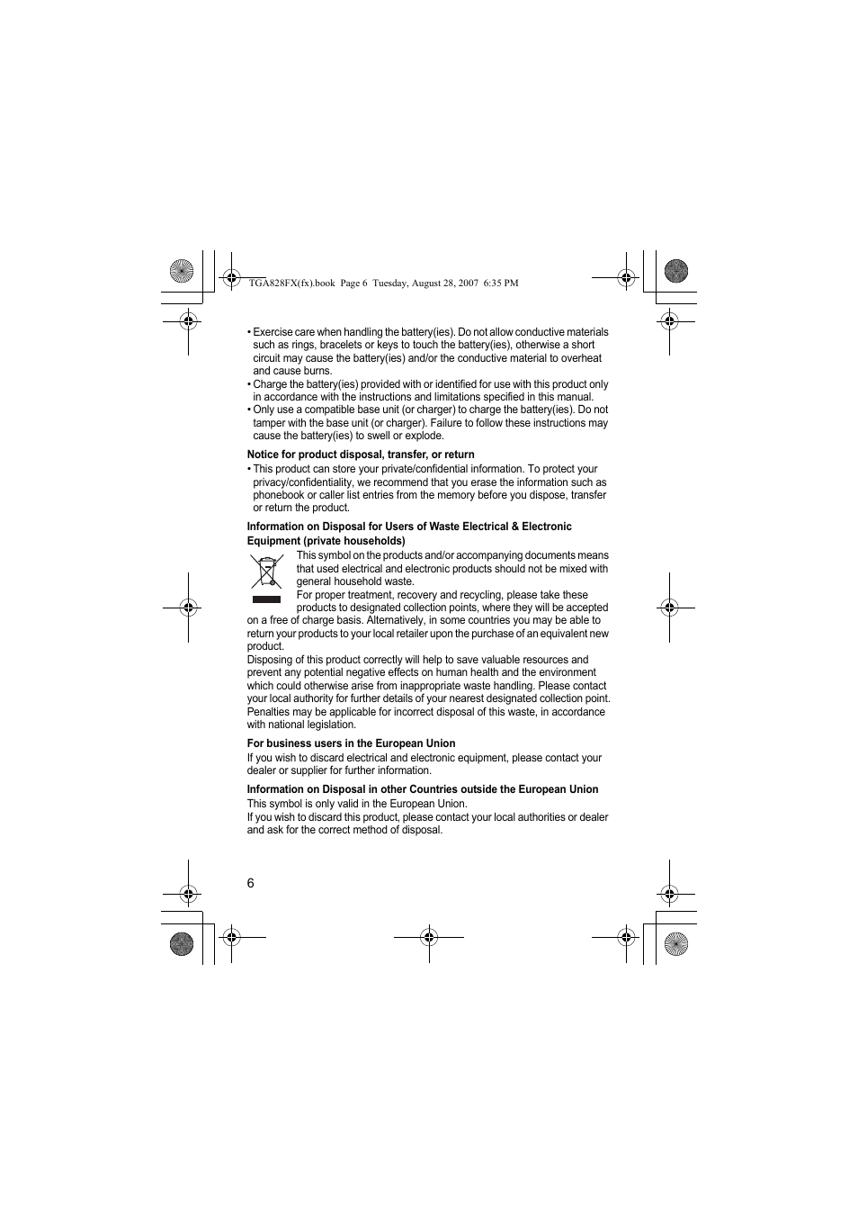 Panasonic KXTGA828FX User Manual | Page 6 / 44