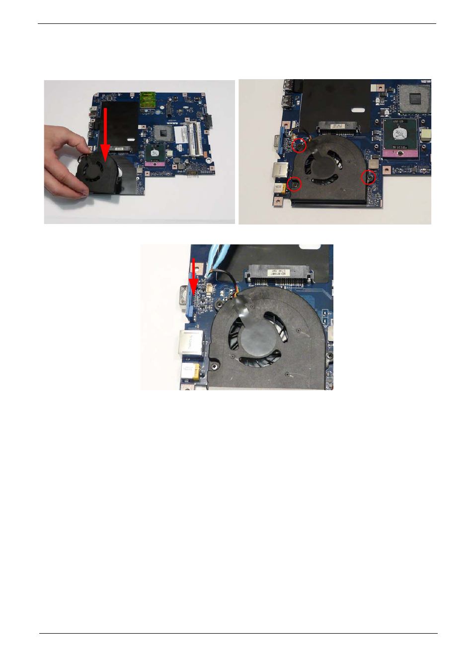 Replacing the cpu fan, Replacing the thermal module, Replacing the cpu fan replacing the thermal module | Aspire Digital 5332 User Manual | Page 113 / 230