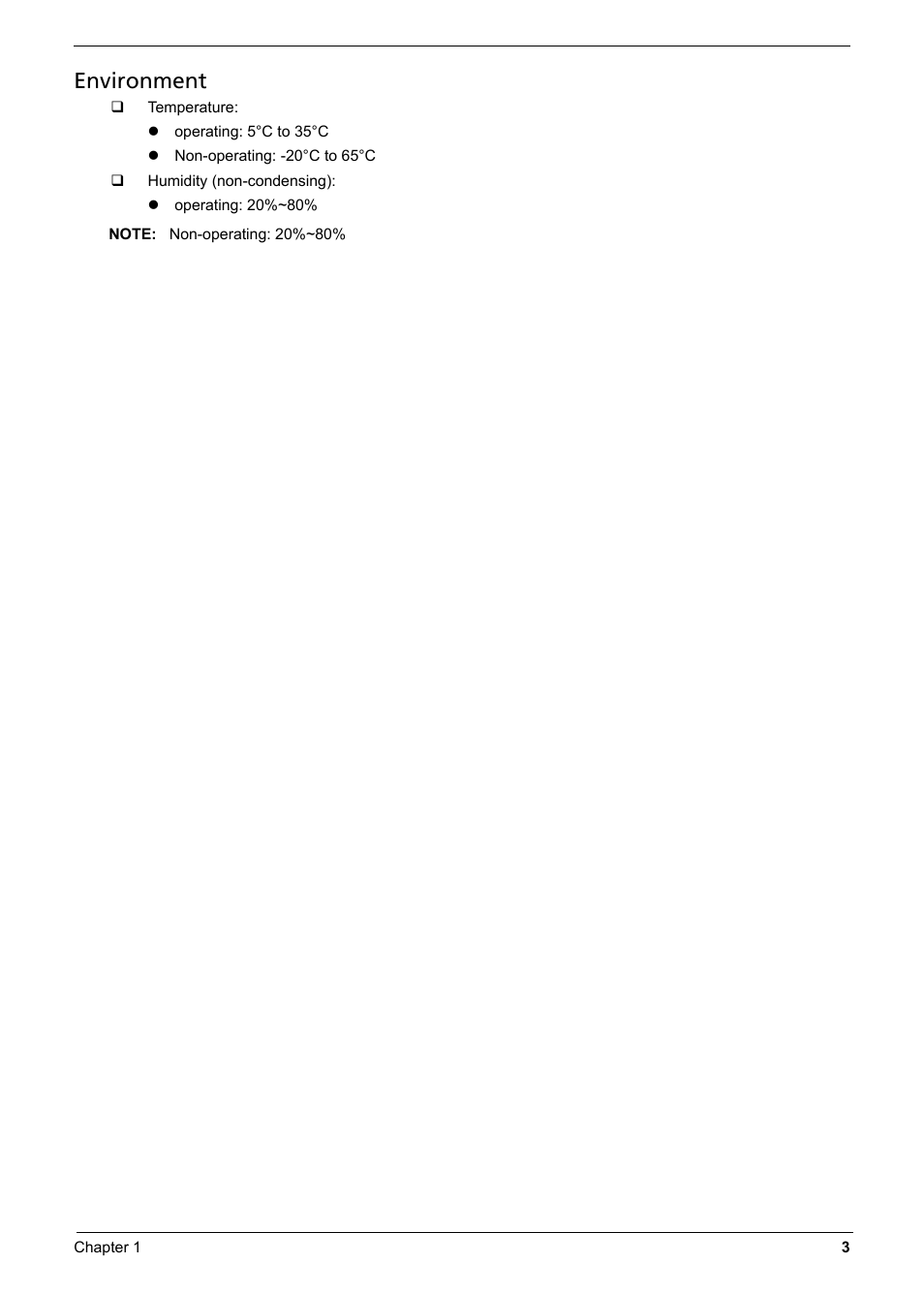 Environment | Aspire Digital 6935G User Manual | Page 11 / 128