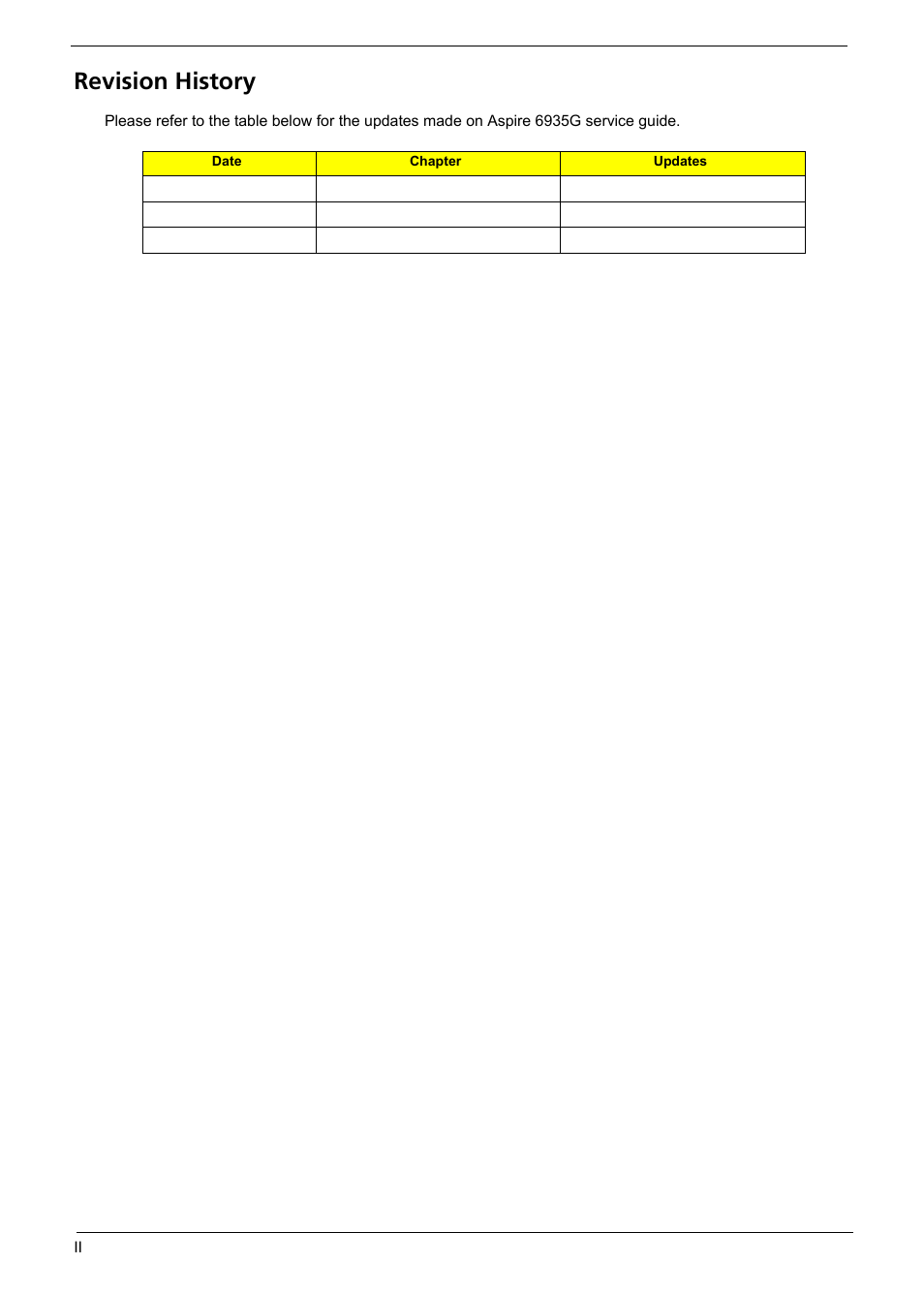 Revision history | Aspire Digital 6935G User Manual | Page 2 / 128