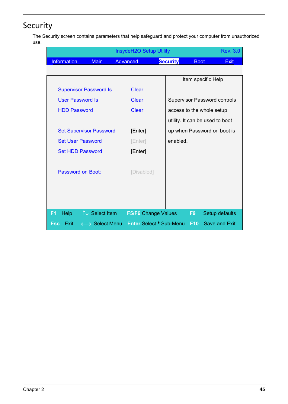 Security | Aspire Digital 6935G User Manual | Page 55 / 128
