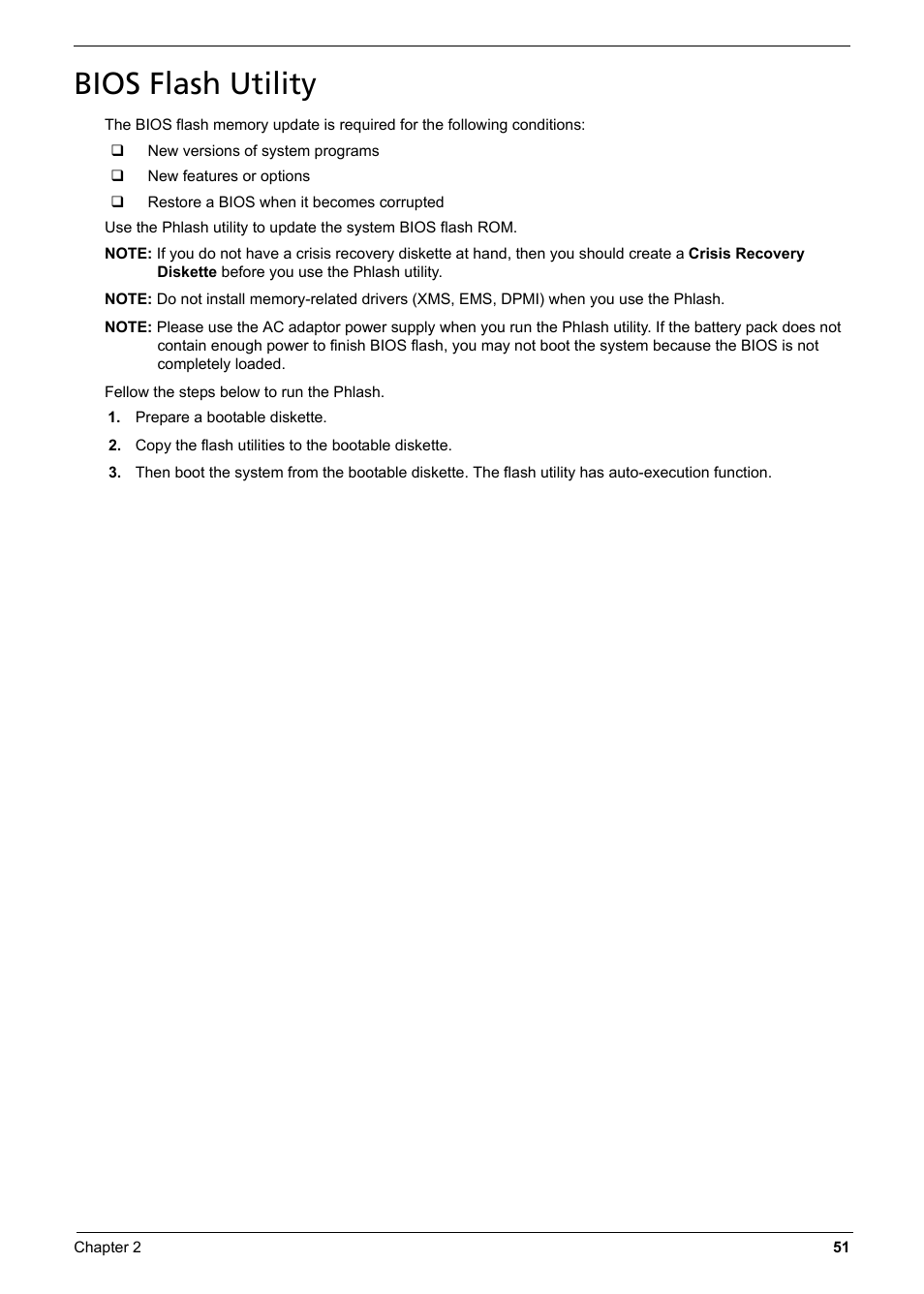 Bios flash utility | Aspire Digital 6935G User Manual | Page 61 / 128