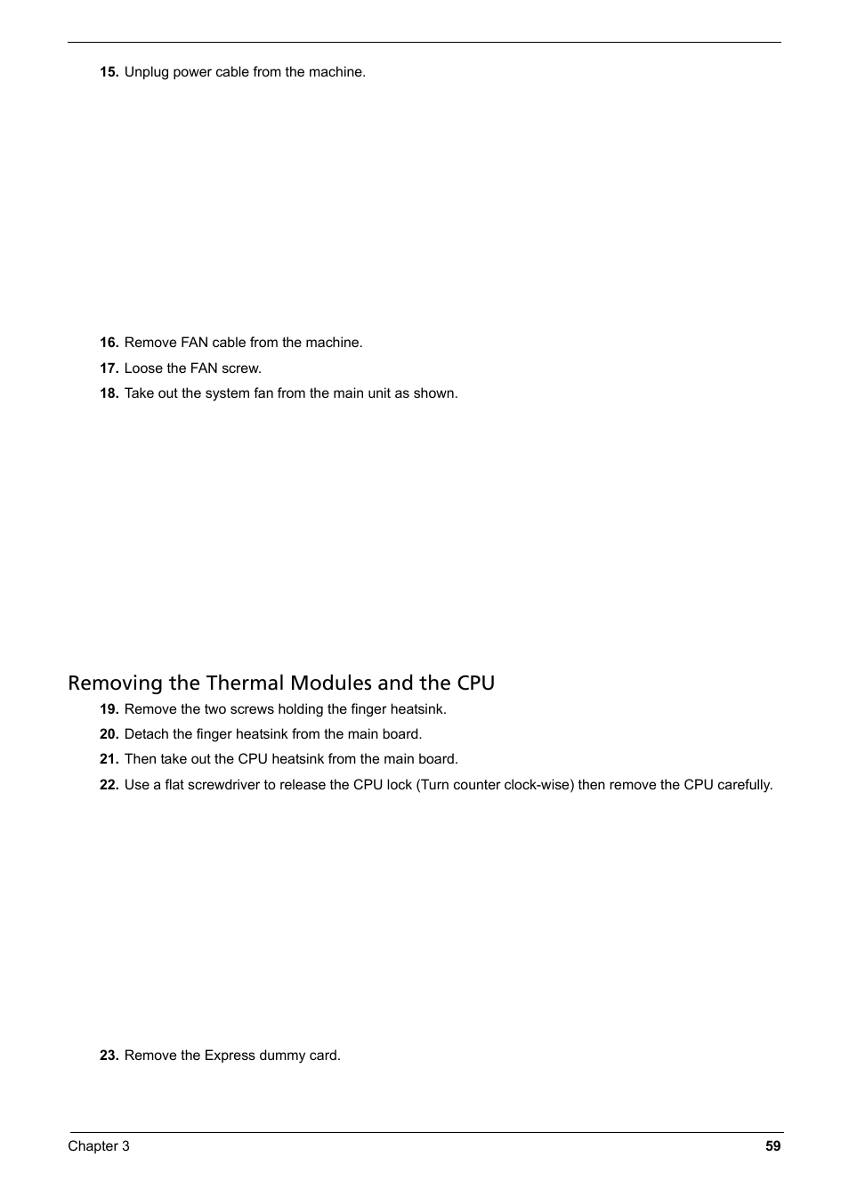 Removing the thermal modules and the cpu | Aspire Digital 6935G User Manual | Page 69 / 128