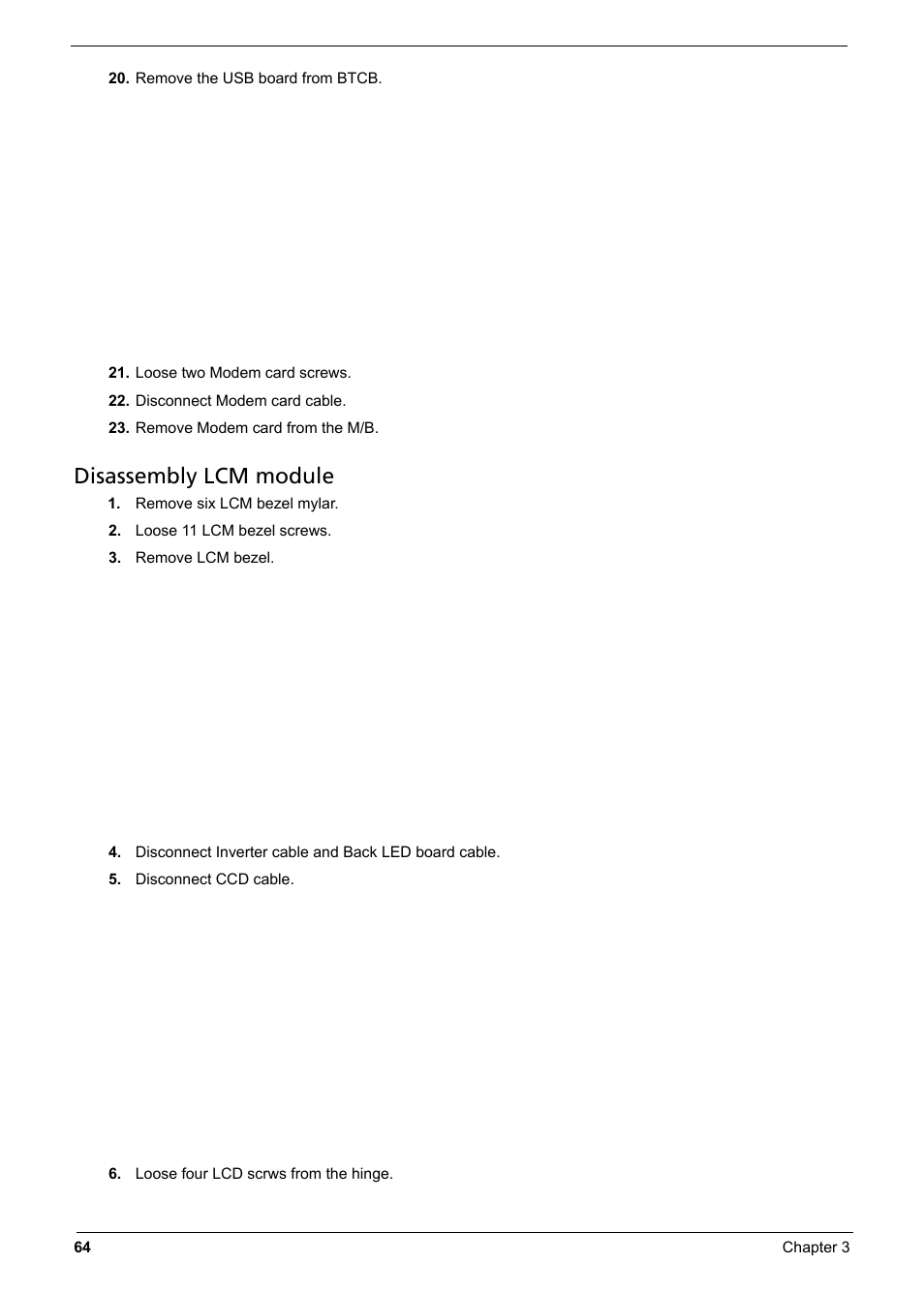 Disassembly lcm module | Aspire Digital 6935G User Manual | Page 74 / 128