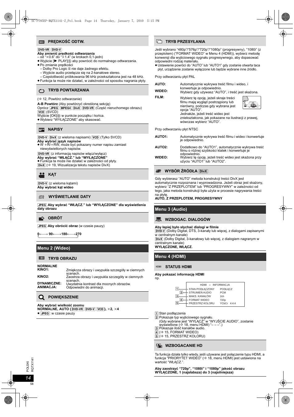 Panasonic SCPT85EP User Manual | Page 58 / 94