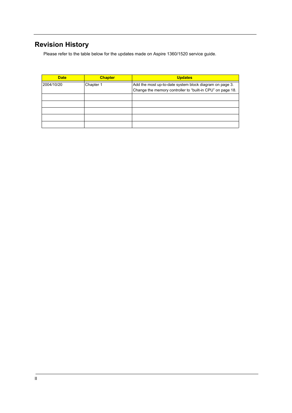 Revision history | Aspire Digital 1360 User Manual | Page 2 / 142
