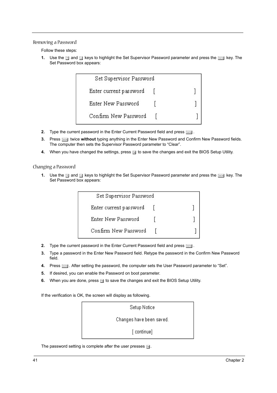 Removing a password, Changing a password | Aspire Digital 1360 User Manual | Page 50 / 142