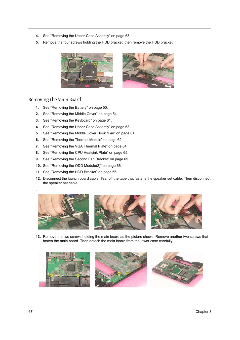 Removing the main board | Aspire Digital 1360 User Manual | Page 76 / 142