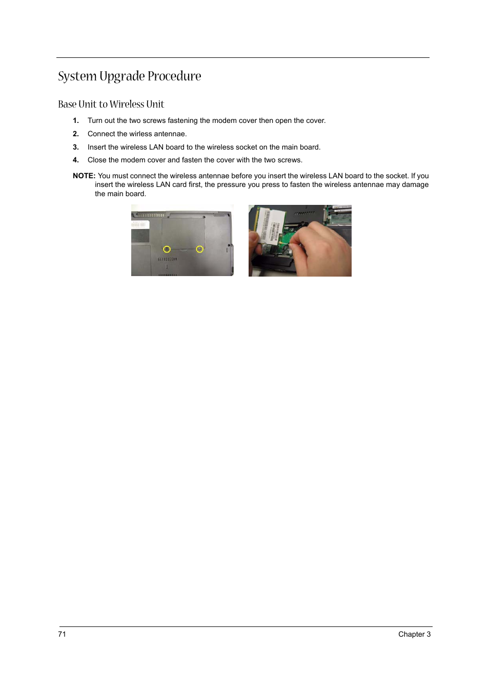 System upgrade procedure, Base unit to wireless unit | Aspire Digital 1360 User Manual | Page 80 / 142