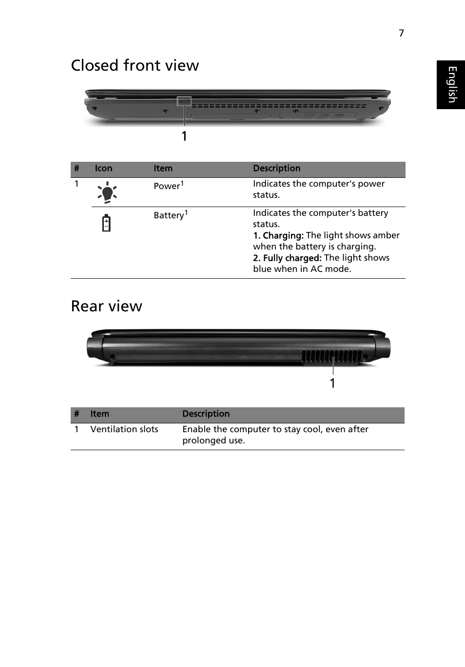 Closed front view, Rear view, Closed front view rear view | Aspire Digital 4740 User Manual | Page 7 / 12