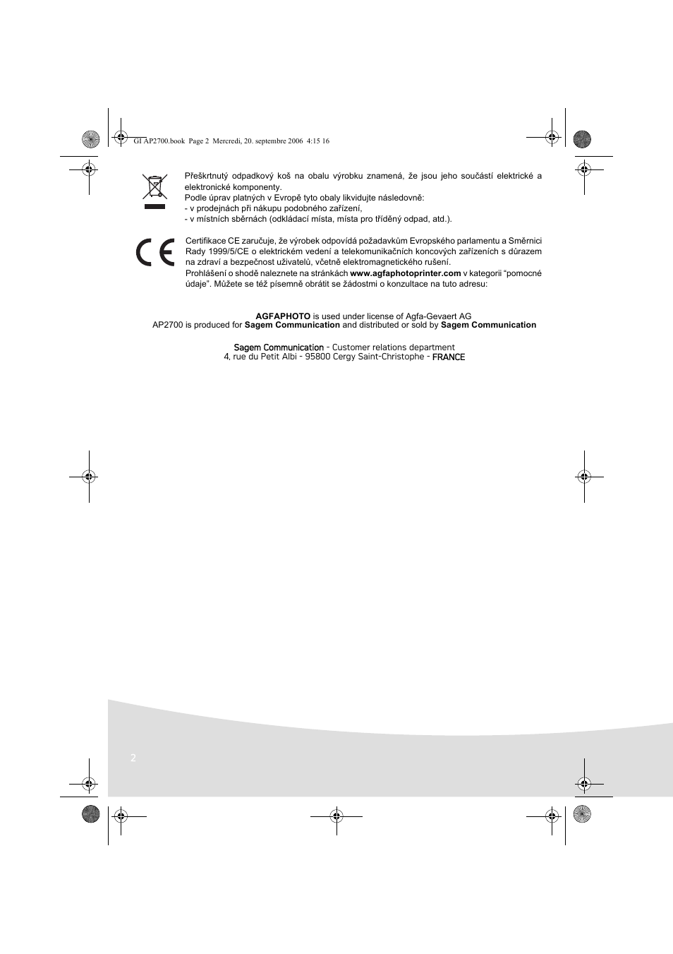 AGFA AP2700 User Manual | Page 110 / 192