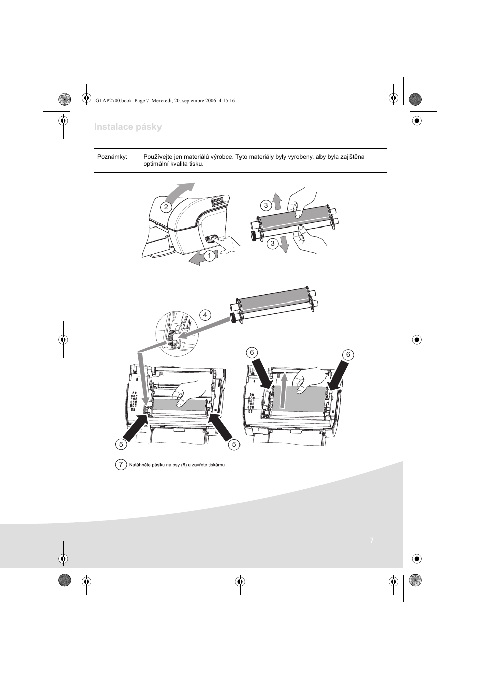 Instalace pásky | AGFA AP2700 User Manual | Page 115 / 192