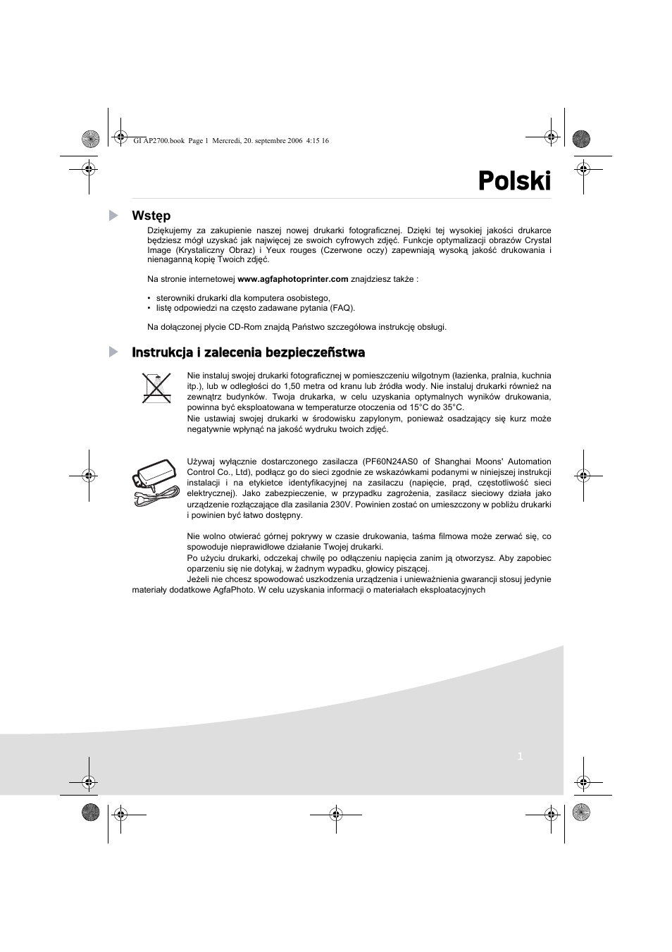 Polski | AGFA AP2700 User Manual | Page 137 / 192