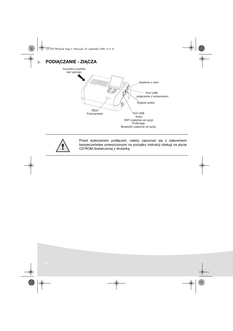Podłączanie - złącza | AGFA AP2700 User Manual | Page 140 / 192