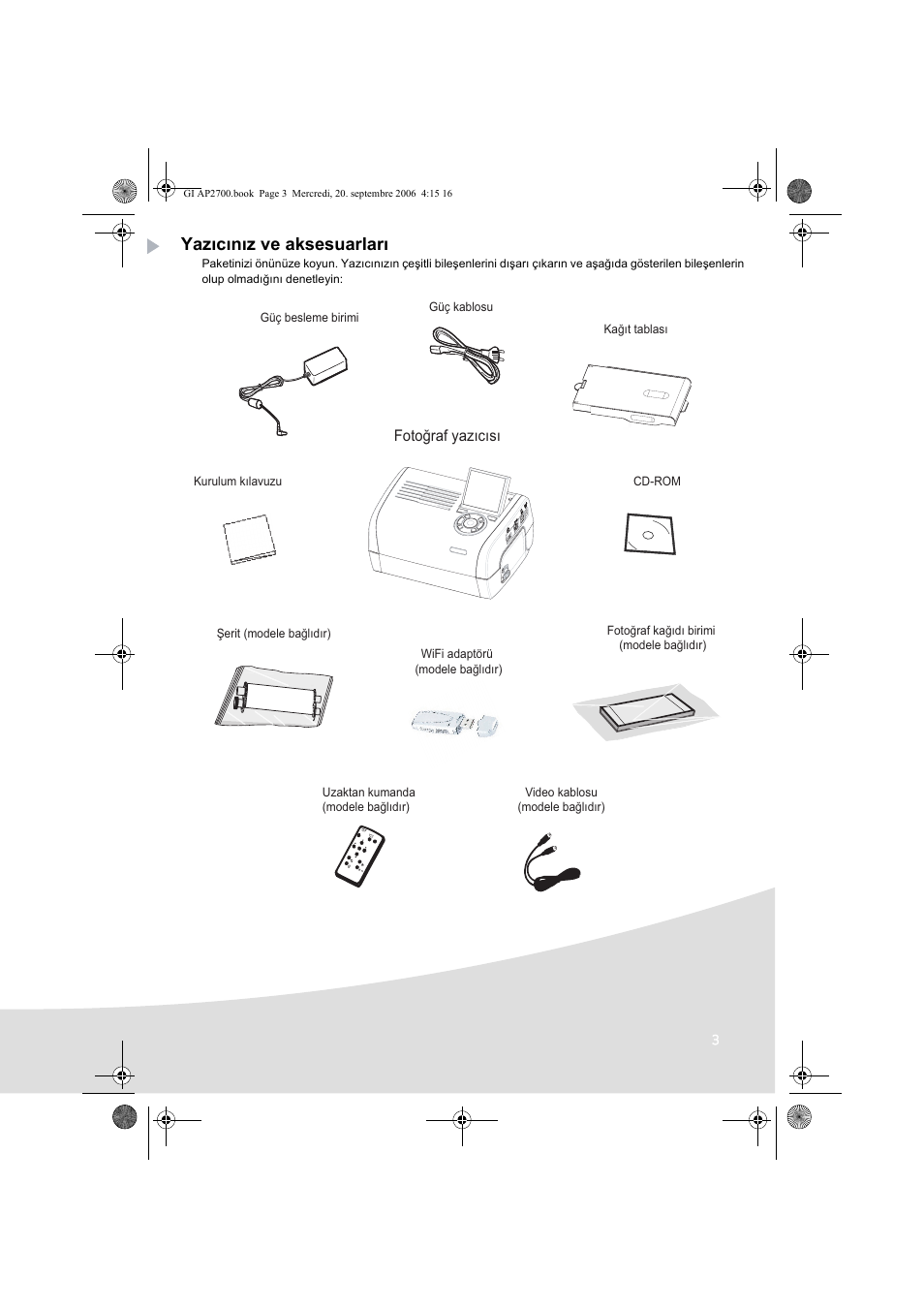 Yazıcınız ve aksesuarları | AGFA AP2700 User Manual | Page 167 / 192