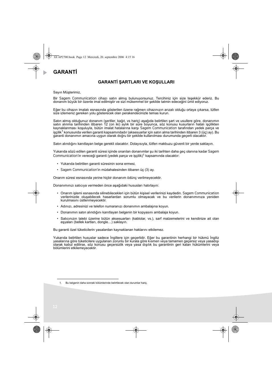 Garanti | AGFA AP2700 User Manual | Page 176 / 192