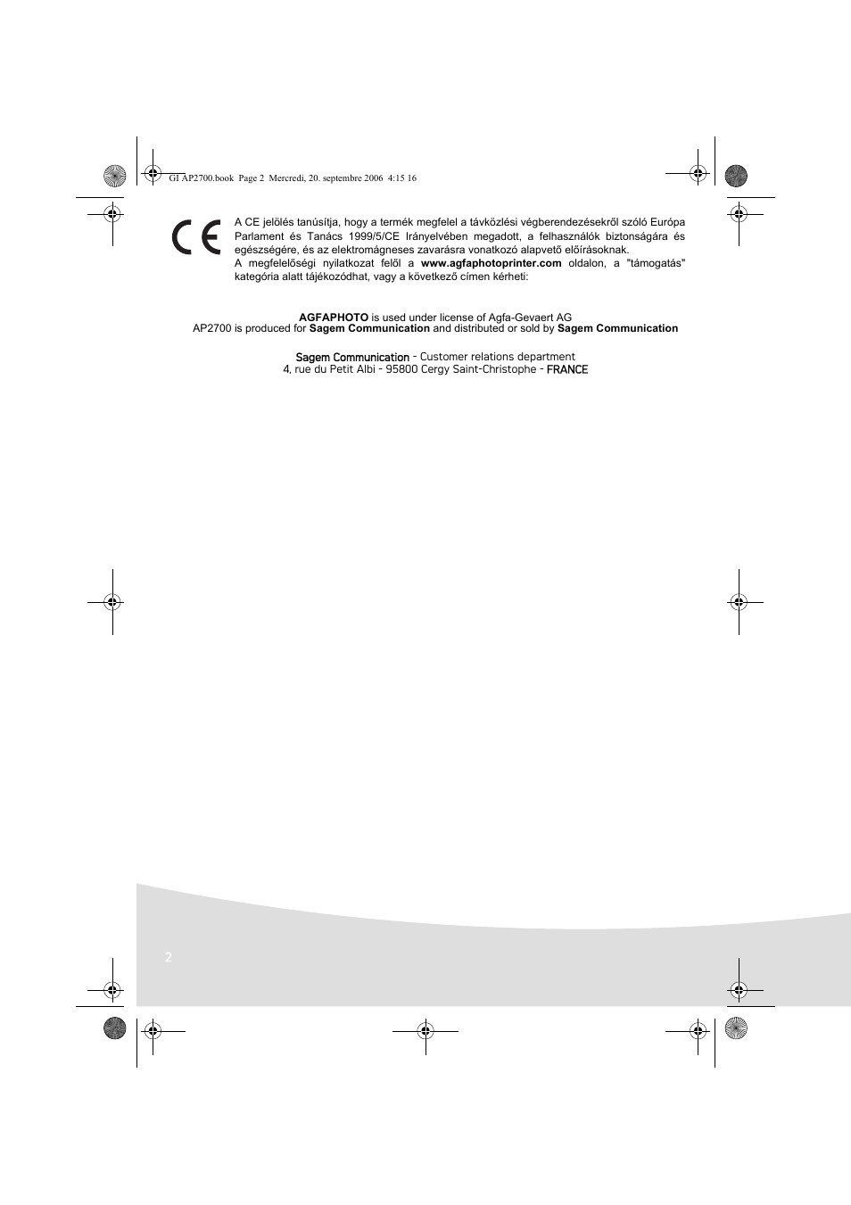 AGFA AP2700 User Manual | Page 180 / 192