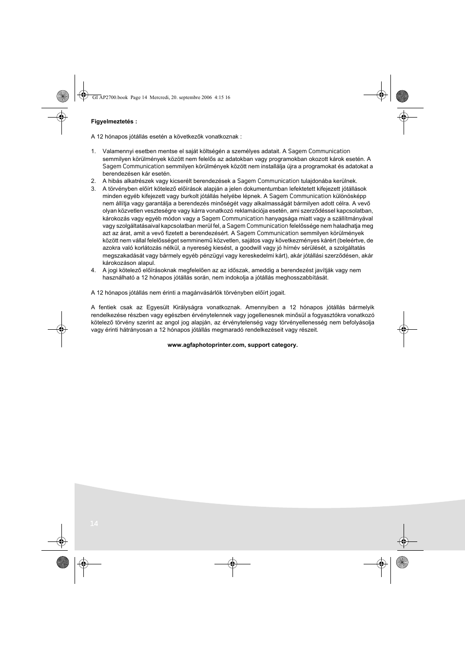 AGFA AP2700 User Manual | Page 192 / 192