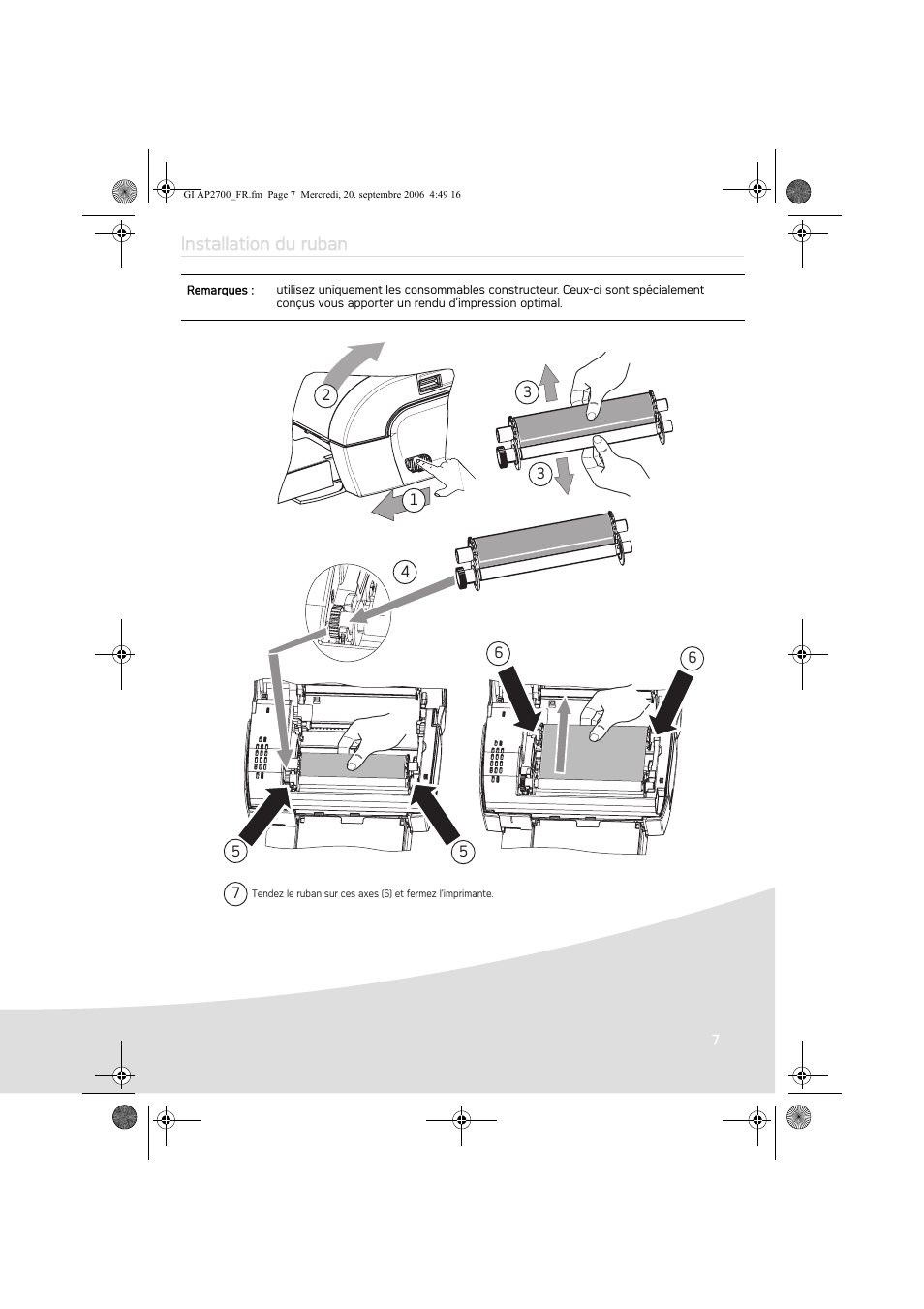 Installation du ruban | AGFA AP2700 User Manual | Page 23 / 192