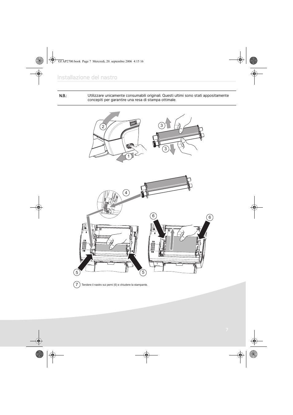 Installazione del nastro | AGFA AP2700 User Manual | Page 63 / 192