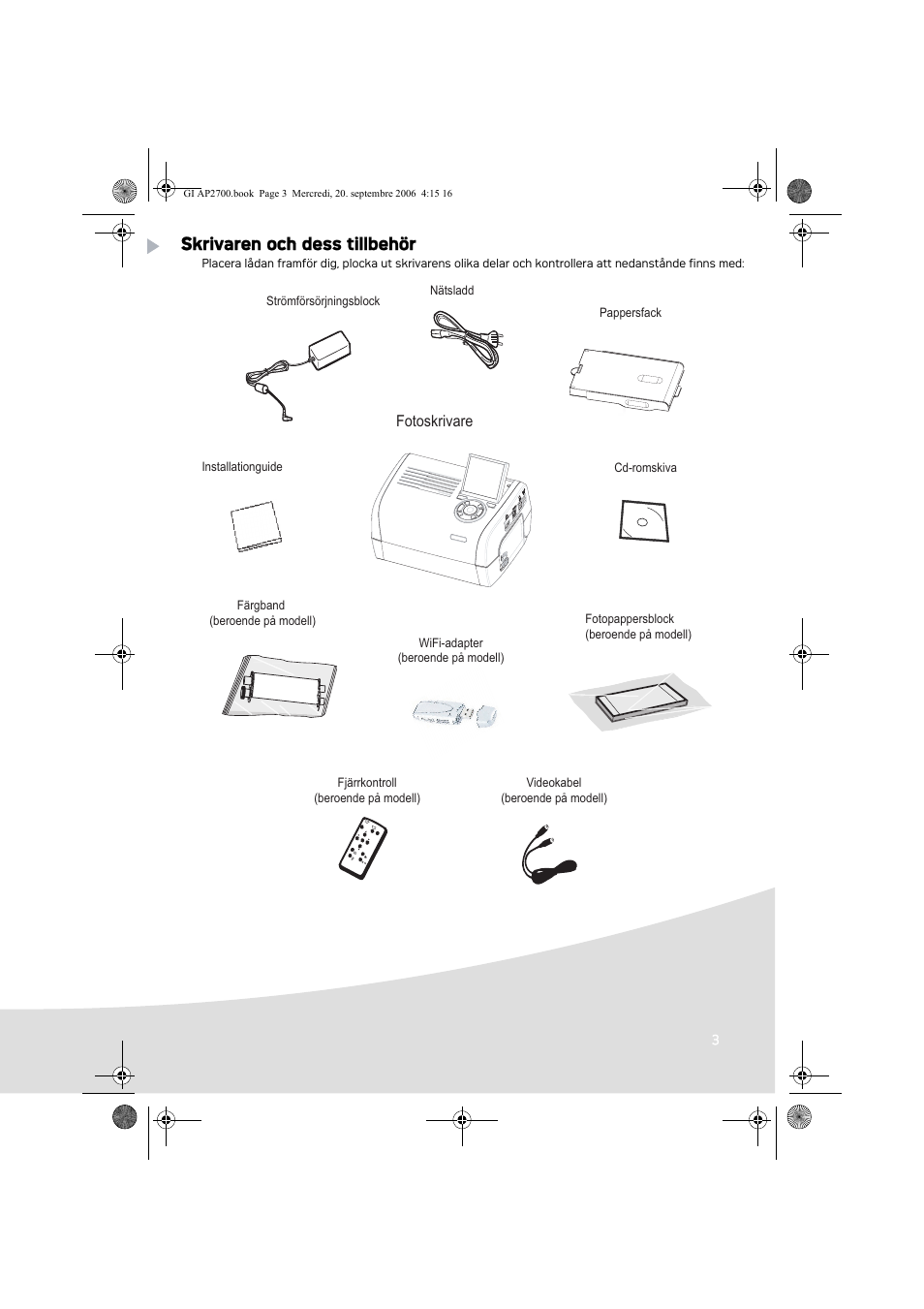 Skrivaren och dess tillbehör | AGFA AP2700 User Manual | Page 97 / 192