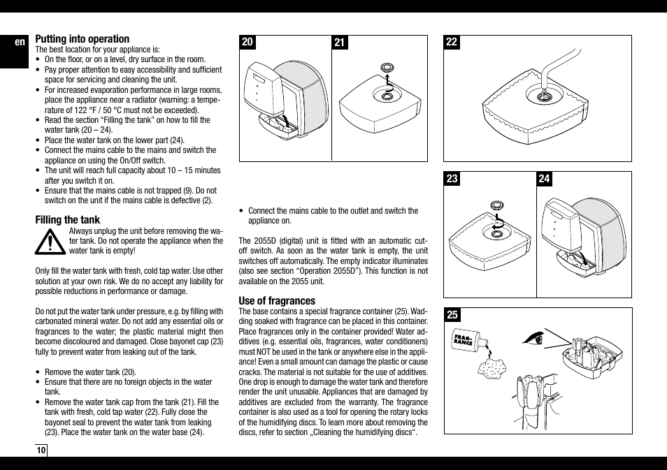 Air-O-Swiss AOS 2055D User Manual | Page 10 / 18