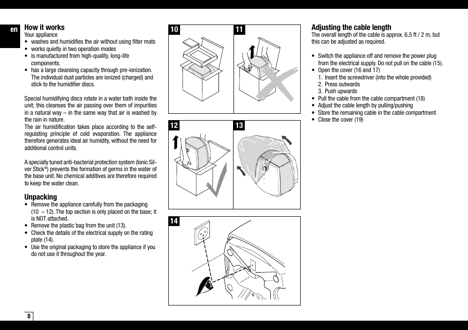 Air-O-Swiss AOS 2055D User Manual | Page 8 / 18