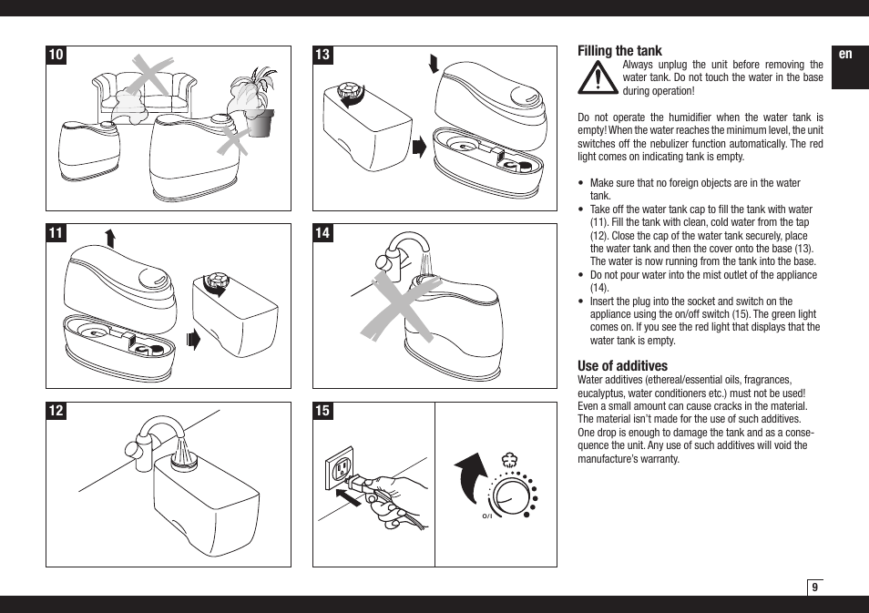Air-O-Swiss AOS 7131 User Manual | Page 9 / 17