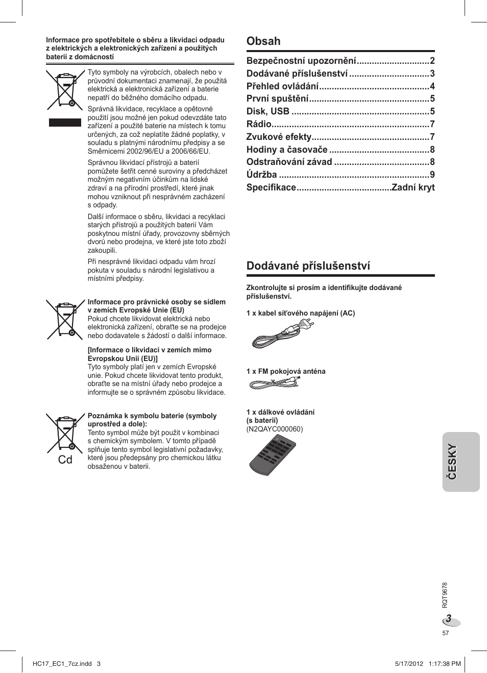 Panasonic SCHC17EC User Manual | Page 57 / 64