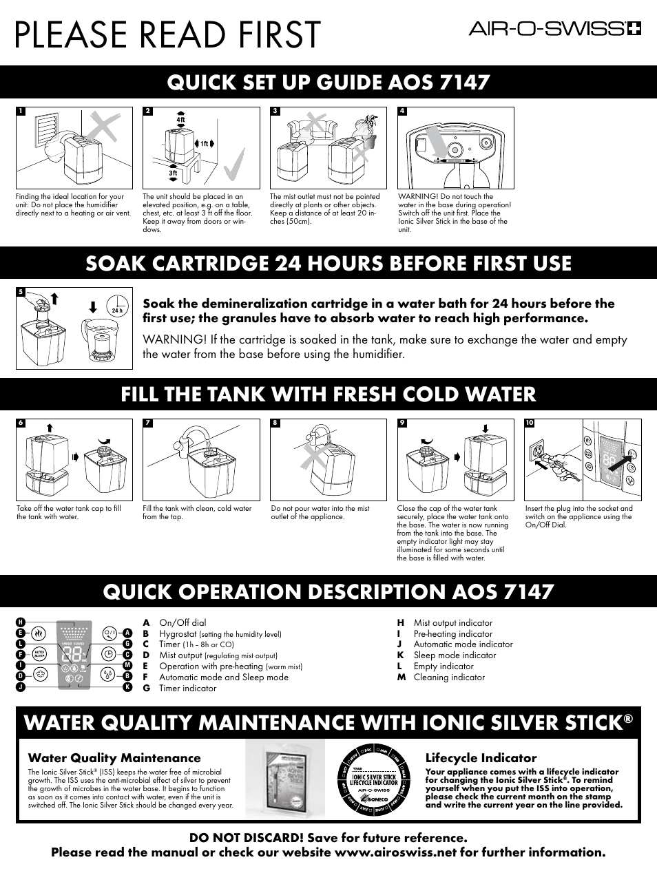 Air-O-Swiss AOS 7147 User Manual | 2 pages