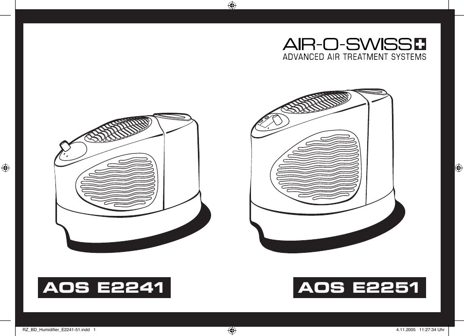 Air-O-Swiss AOS E2251 User Manual | 16 pages