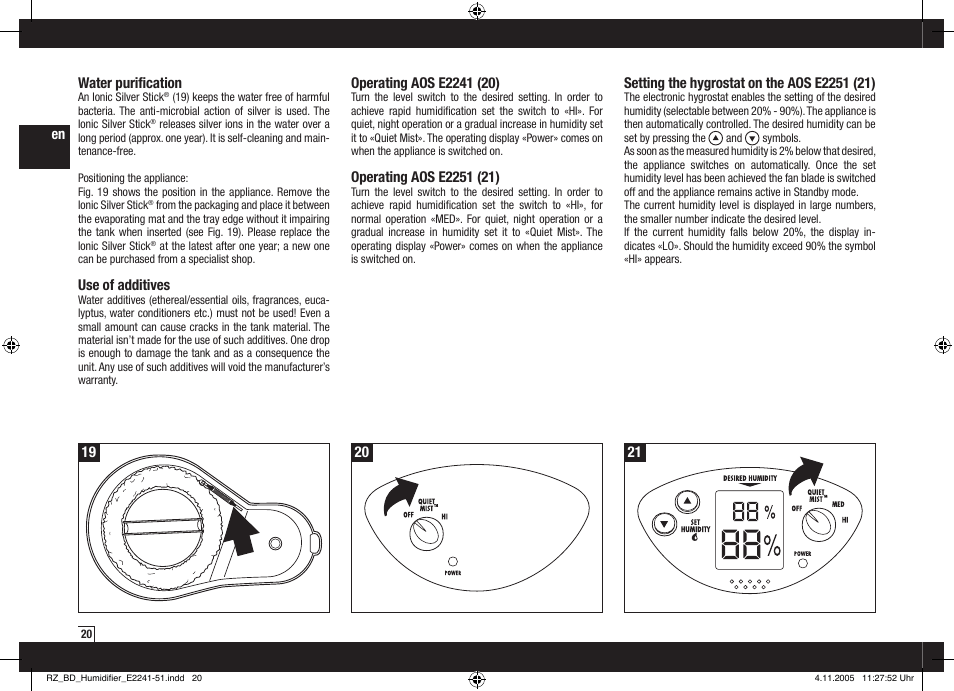 Air-O-Swiss AOS E2251 User Manual | Page 8 / 16