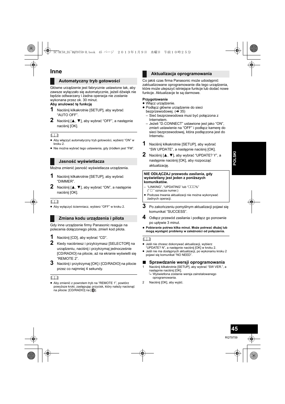 Inne | Panasonic SCHC58EG User Manual | Page 45 / 108
