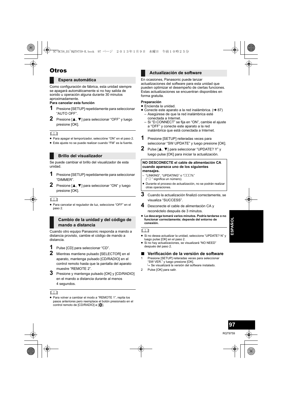 Otros | Panasonic SCHC58EG User Manual | Page 97 / 108