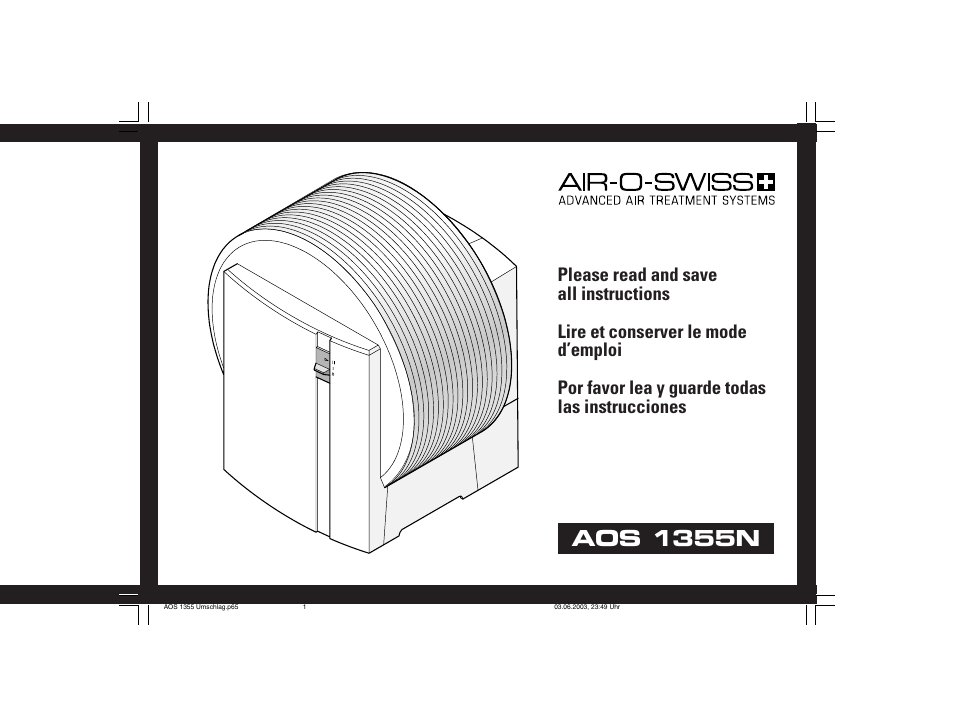 Air-O-Swiss AOS 1355N User Manual | 24 pages