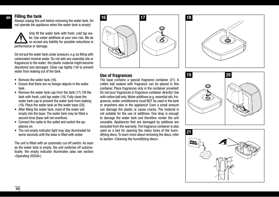 Air-O-Swiss AOS2055A User Manual | Page 10 / 20