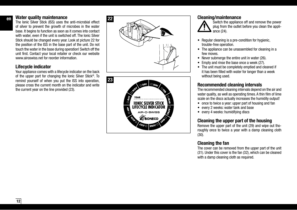 Air-O-Swiss AOS2055A User Manual | Page 12 / 20