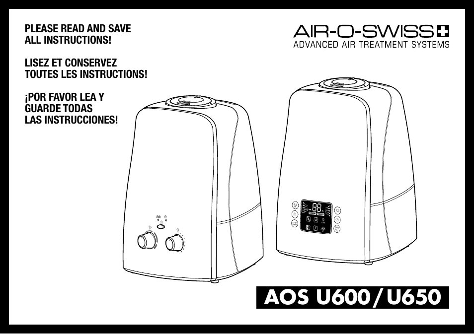 Air-O-Swiss AOSU600 User Manual | 24 pages