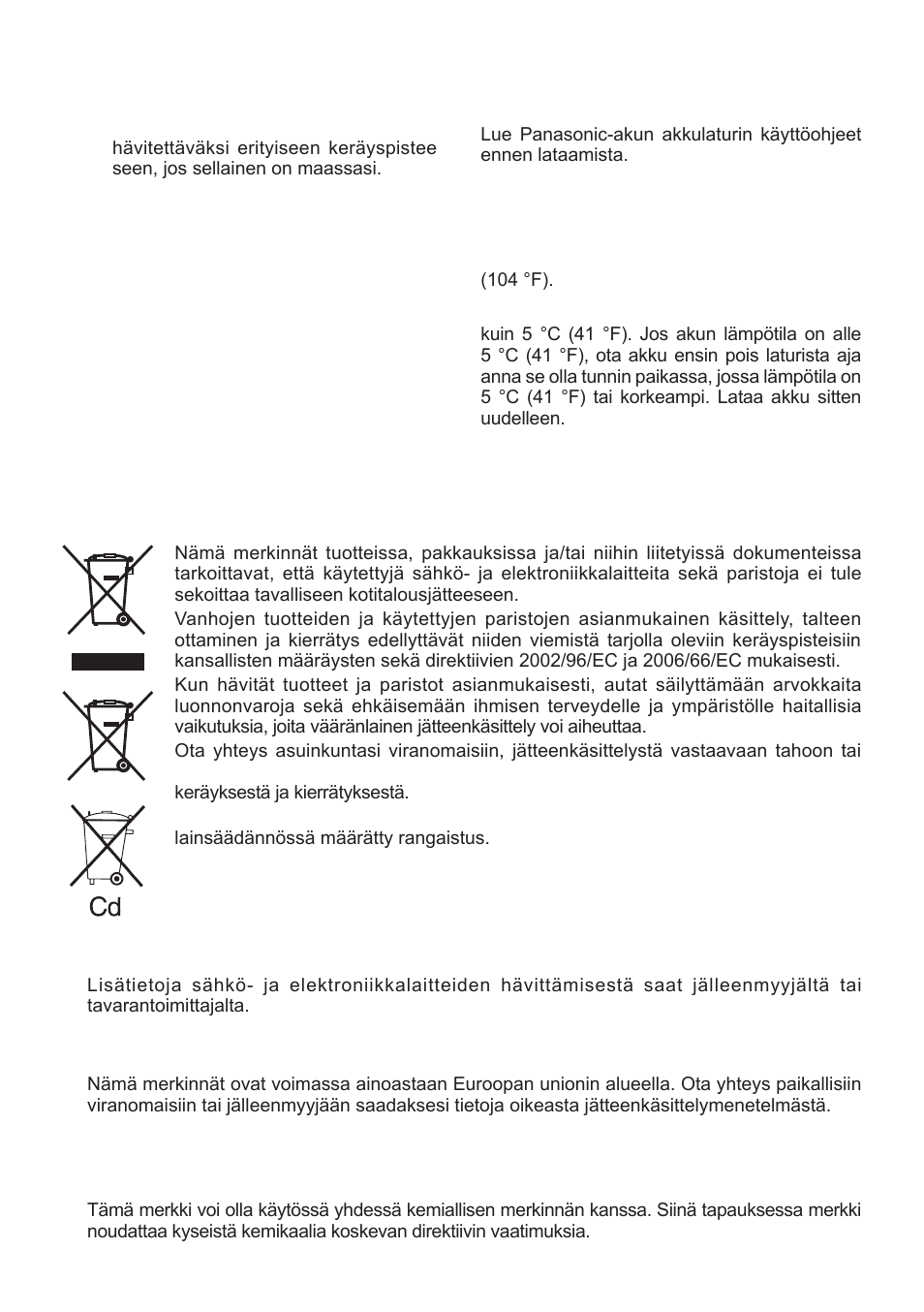 Akkulaturi] lataus, Ennen akun lataamista, Akun kierrätys | Yrityksille euroopan unionissa | Panasonic EYFLA1 User Manual | Page 128 / 168