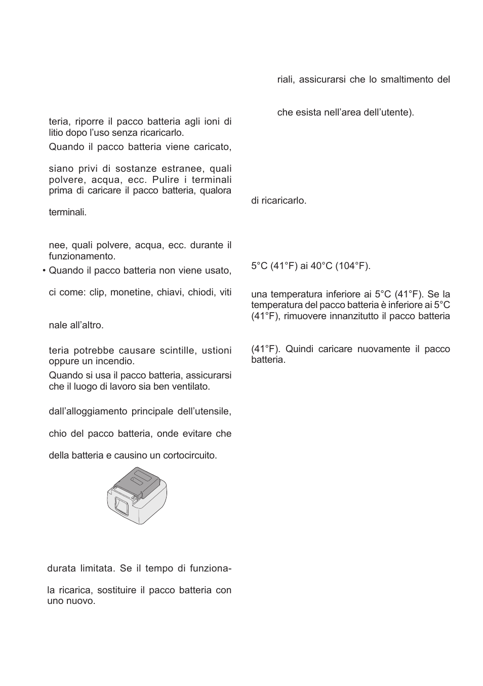Caricabatterie] ricarica, Prima di caricare la batteria, Pacco batteria li-ion (eyfb30) | Durata del pacco batteria, Riciclo batteria | Panasonic EYFLA1 User Manual | Page 53 / 168