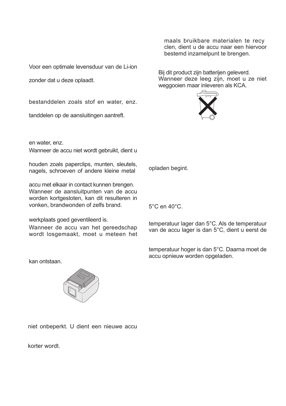 Accu] voor een juist gebruik van de accu, Acculader] opladen, Voordat u de accu oplaadt | Li-ion accu (eyfb30), Levensduur van de accu, Recyclen van de accu | Panasonic EYFLA1 User Manual | Page 66 / 168