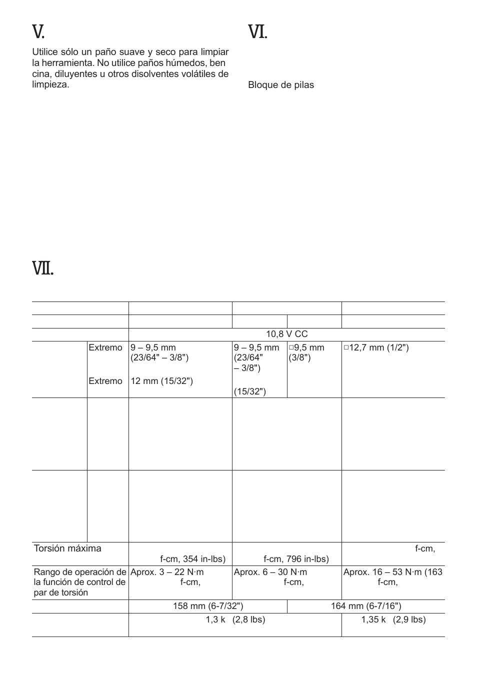 Mantenimiento, Accesorios, Especificaciones | Unidad principal | Panasonic EYFLA1 User Manual | Page 81 / 168