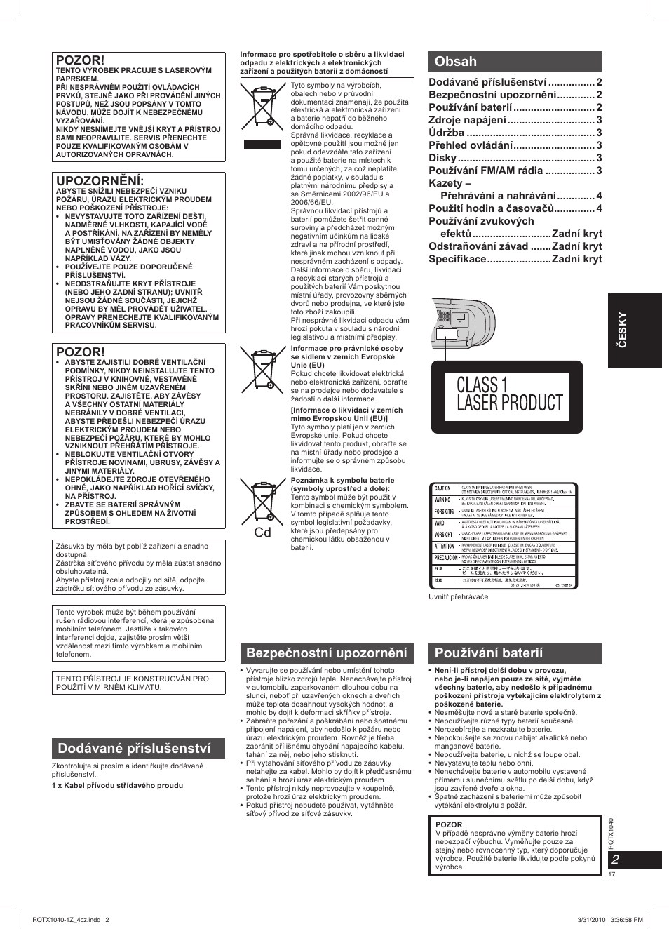Panasonic RXD45EG User Manual | Page 17 / 20