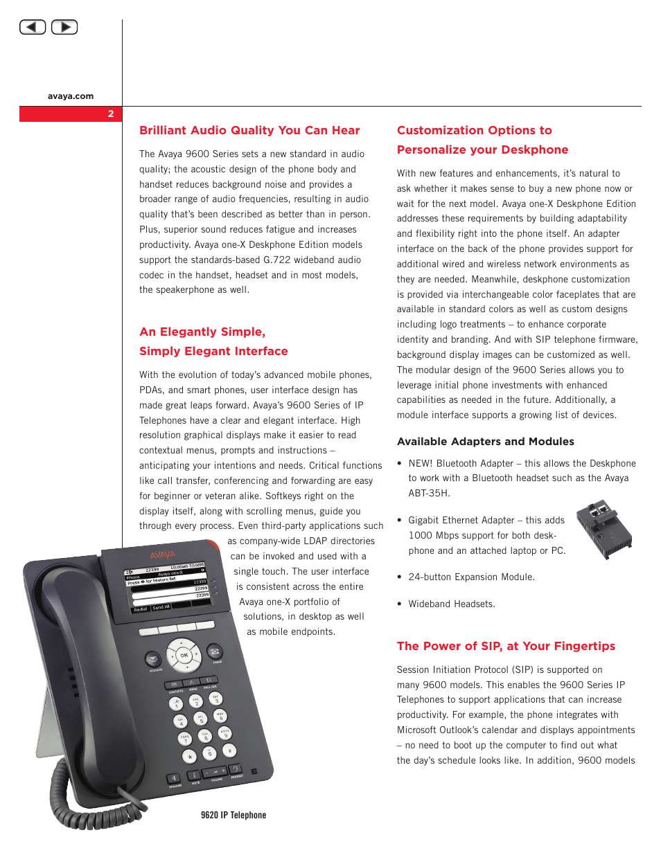 Avaya one-X Deskphone Edition 9600 User Manual | Page 2 / 4