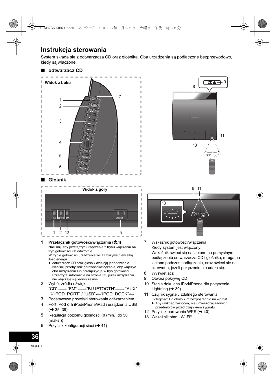 Instrukcja sterowania | Panasonic SCNE5EG User Manual | Page 36 / 88