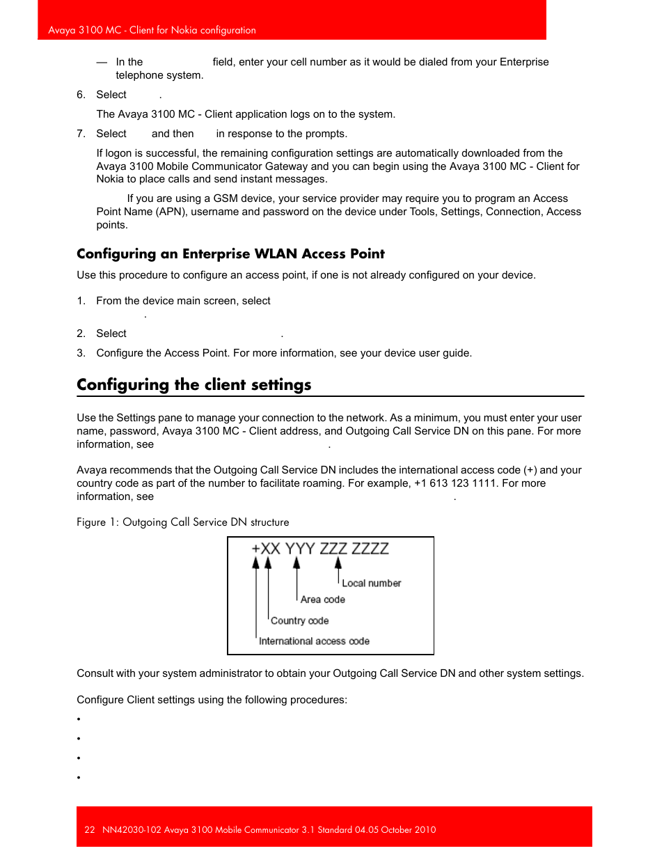 Configuring an enterprise wlan access point, Configuring the client settings | Avaya NN42030-102 User Manual | Page 22 / 60